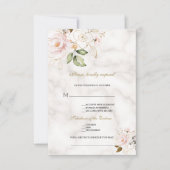 Elegante Blozende Gouden Bloemen Lied Verzoek Trou RSVP Kaartje (Voorkant)