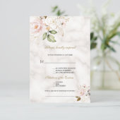 Elegante Blozende Gouden Bloemen Lied Verzoek Trou RSVP Kaartje (Staand voorkant)