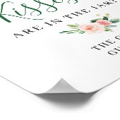 Elegante Blozende Roze Bloemen Bloemig Bord Poster (Hoek)