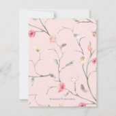 elegante blozende roze bloemen botanisch bloemmoti bedankkaart (Achterkant)