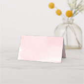 Elegante blozende roze witte bloemige groene tinte plaatskaartje (Achterkant)