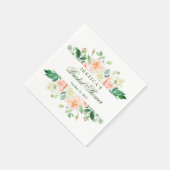 Elegante Blozende Rozen Groene Bruids-Shower Papie Servet (Hoek)