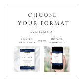 Elegante Blue Agate Religieuze Baby Doop Kaart