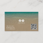Elegante Blue Beach Waves Fotograaf Visitekaartje (Achterkant)