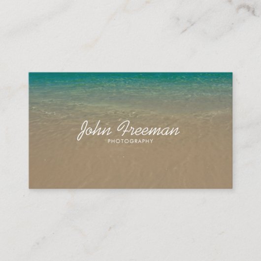 Elegante Blue Beach Waves Fotograaf Visitekaartje (Voorkant)