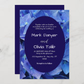 Elegante Blue Board Wedding Invitation Sjabloon Kaart (Voorkant / Achterkant)
