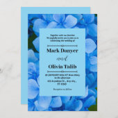 Elegante Blue Board Wedding Invitation Sjabloon Kaart (Voorkant / Achterkant)