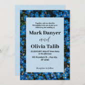 Elegante Blue Board Wedding Invitation Sjabloon Kaart (Voorkant / Achterkant)