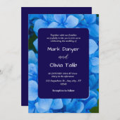 Elegante Blue Board Wedding Invitation Sjabloon Kaart (Voorkant / Achterkant)