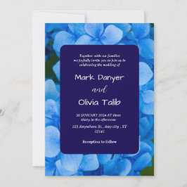 Elegante Blue Board Wedding Invitation Sjabloon Kaart