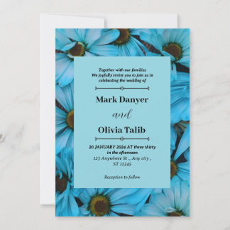 Elegante Blue Board Wedding Invitation Sjabloon Kaart