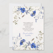 Elegante Blue Boho Wildflowers Foto Bewaar de datu Kaart (Achterkant)