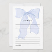 Elegante Blue Bow 1st Birthday Time Capsule Kaart (Voorkant)