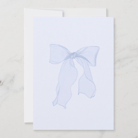 Elegante Blue Bow 1st Birthday Time Capsule Kaart (Achterkant)