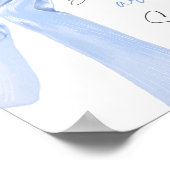 Elegante Blue Bow Baby shower Baby's zijn zoet Poster (Hoek)