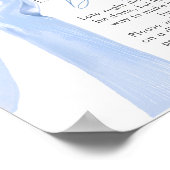 Elegante Blue Bow Baby shower Late Night Luiers Poster (Hoek)