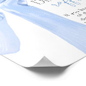 Elegante Blue Bow Baby shower Luier Raffle Poster (Hoek)