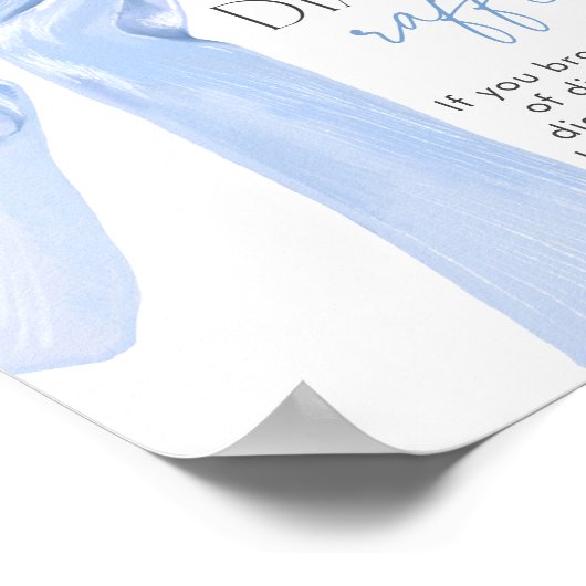 Elegante Blue Bow Baby shower Luier Raffle Poster (Hoek)