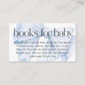 Elegante Blue Bow-boeken voor Baby Informatiekaartje (Voorkant)