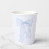 Elegante Blue Bow Coquette Papieren Bekers (Achterkant)
