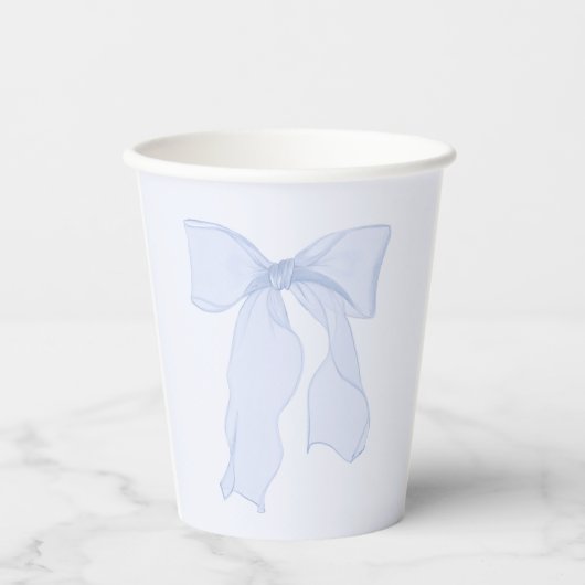 Elegante Blue Bow Coquette Papieren Bekers (Voorkant)