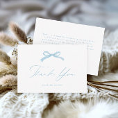 Elegante Blue Bow Girls Baby shower Bedankkaart
