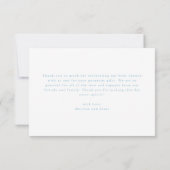 Elegante Blue Bow Girls Baby shower Bedankkaart (Achterkant)