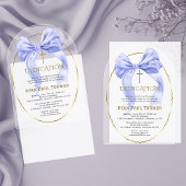 Elegante Blue Bow Gold Boy Toewijding Transparant Acryl Uitnodigingen