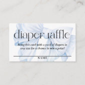Elegante Blue Bow Luier Raffle Boy Baby shower Informatiekaartje (Voorkant)