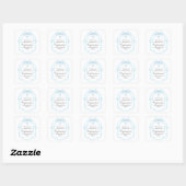 Elegante Blue Bow Ribbon Bevestigingsfeest Vierkante Sticker (Vel)