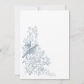 Elegante Blue Chinoiserie Natuur & Vogels Verjaard Kaart (Achterkant)