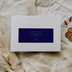 Elegante Blue Christmas Guest Adresetiketten Sticker