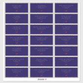 Elegante Blue Christmas Guest Adresetiketten Sticker (Vel)