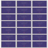 Elegante Blue Christmas Guest Adresetiketten Sticker (Voorkant)