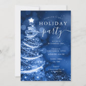Elegante Blue Christmas Tree Company Vakantie Kaart (Voorkant)