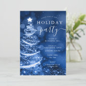 Elegante Blue Christmas Tree Company Vakantie Kaart (Staand voorkant)