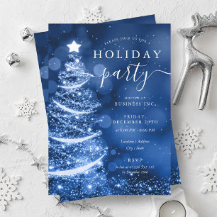 Elegante Blue Christmas Tree Company Vakantie Kaart