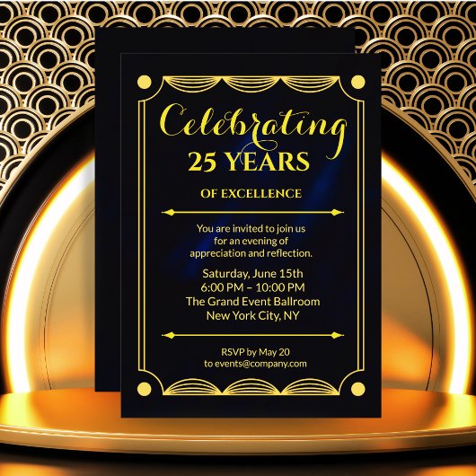 Elegante Blue Corporate Milestone Nodig Design uit Kaart