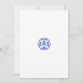 Elegante Blue Crest bruiloft uitnodiging (Achterkant)