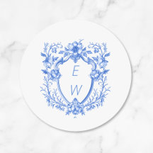 Elegante Blue Crest Monogram bruiloft