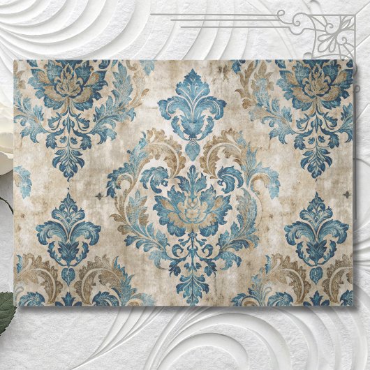 Elegante  Blue Decoupage Tissuepapier