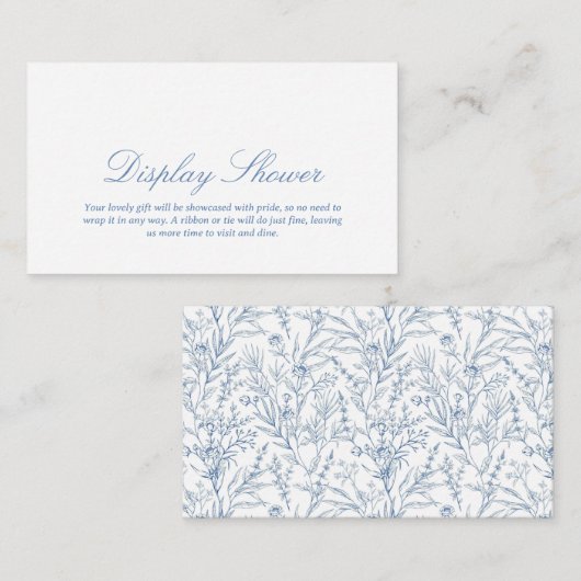 Elegante Blue Display Shower Enclosure Kaart (Voorkant / Achterkant)