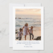 Elegante Blue Family Christmas Kaart (Achterkant)