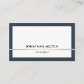 Elegante Blue Faux Gold Line Consultant Visitekaartje (Voorkant)