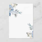 Elegante Blue Floral Wedding Details Behuizing Kaa Informatiekaartje (Achterkant)