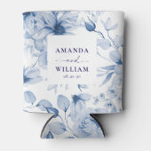 Elegante Blue Floral Wedding Koelbox Blikjeskoeler (Voorkant)