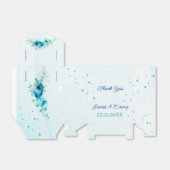 Elegante Blue Flower Gepersonaliseerd bruiloft Bedankdoosjes (Uitgevouwen)