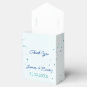 Elegante Blue Flower Gepersonaliseerd bruiloft Bedankdoosjes (Geopend)