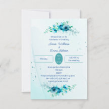 Elegante Blue Flower Gepersonaliseerd bruiloft