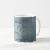 Elegante Blue Flower Swirl Mok (Voorkant rechts)